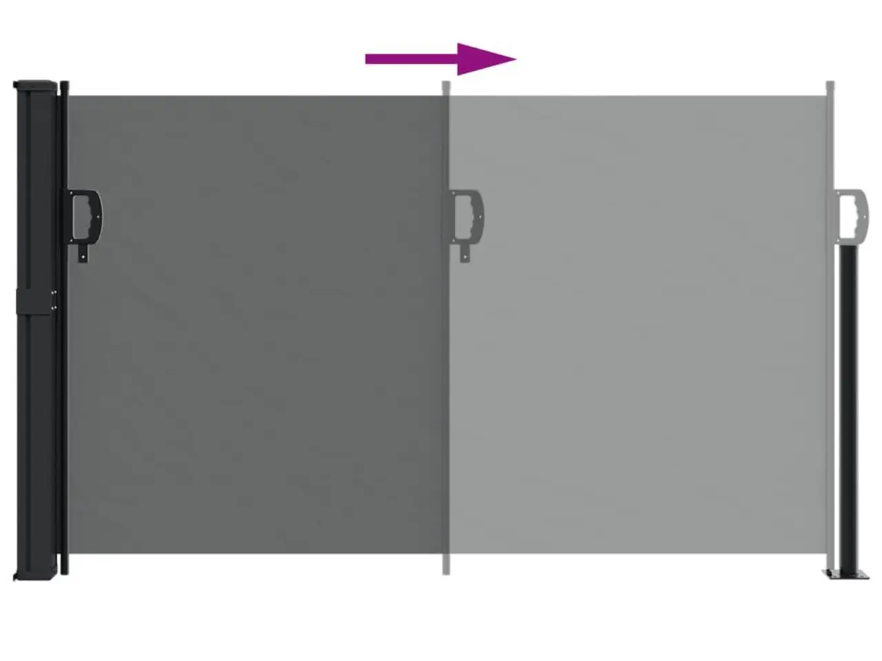 Billede 5 - Udtrækkelig sidemarkise - antracit 117 × 300 cm