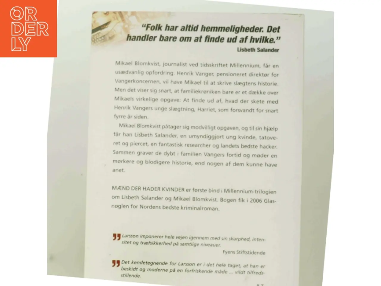 Billede 3 - Mænd der hader kvinder af Stieg Larsson (Bog)