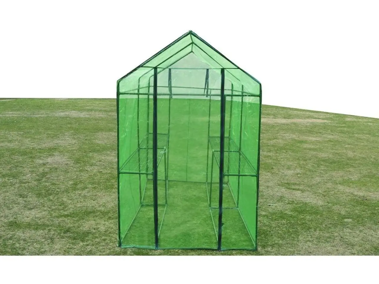 Billede 4 - Drivhus stål XL - grønt overtræk, 120 × 240 × 190 cm