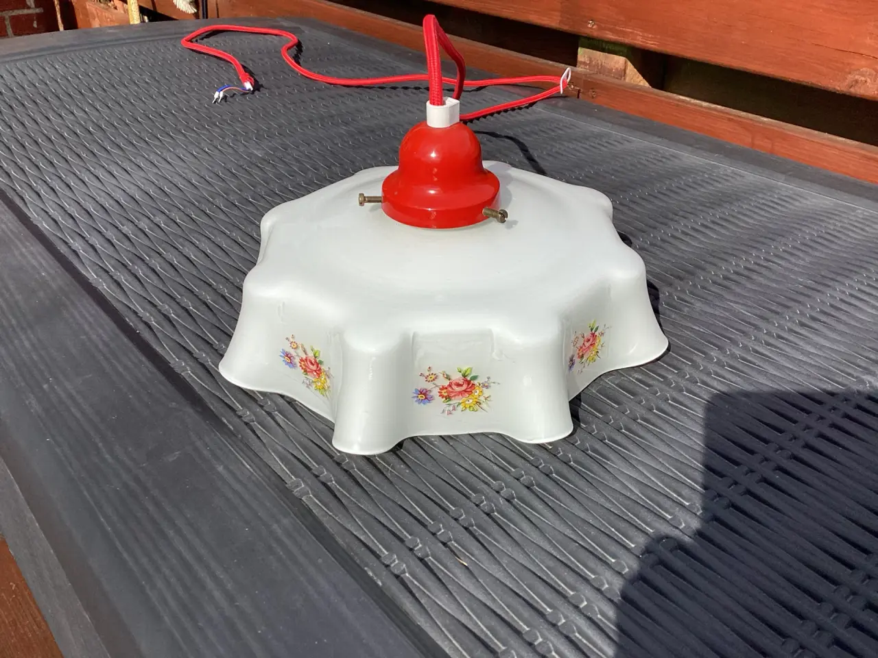 Billede 4 - Loftslampe i glas med blomster