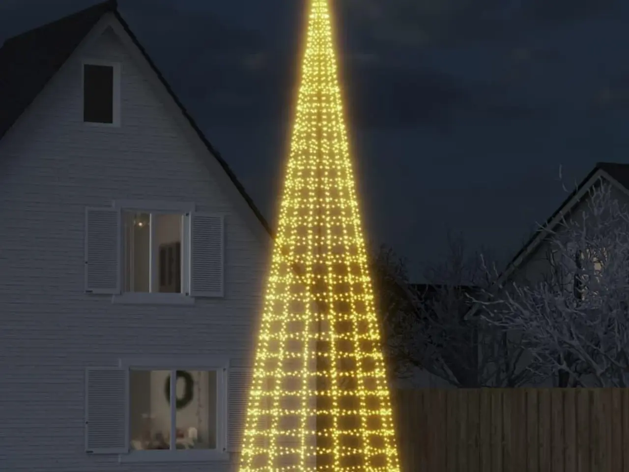 Billede 1 - LED-juletræ til flagstang - 3000 LED, 800 cm, varm hvid