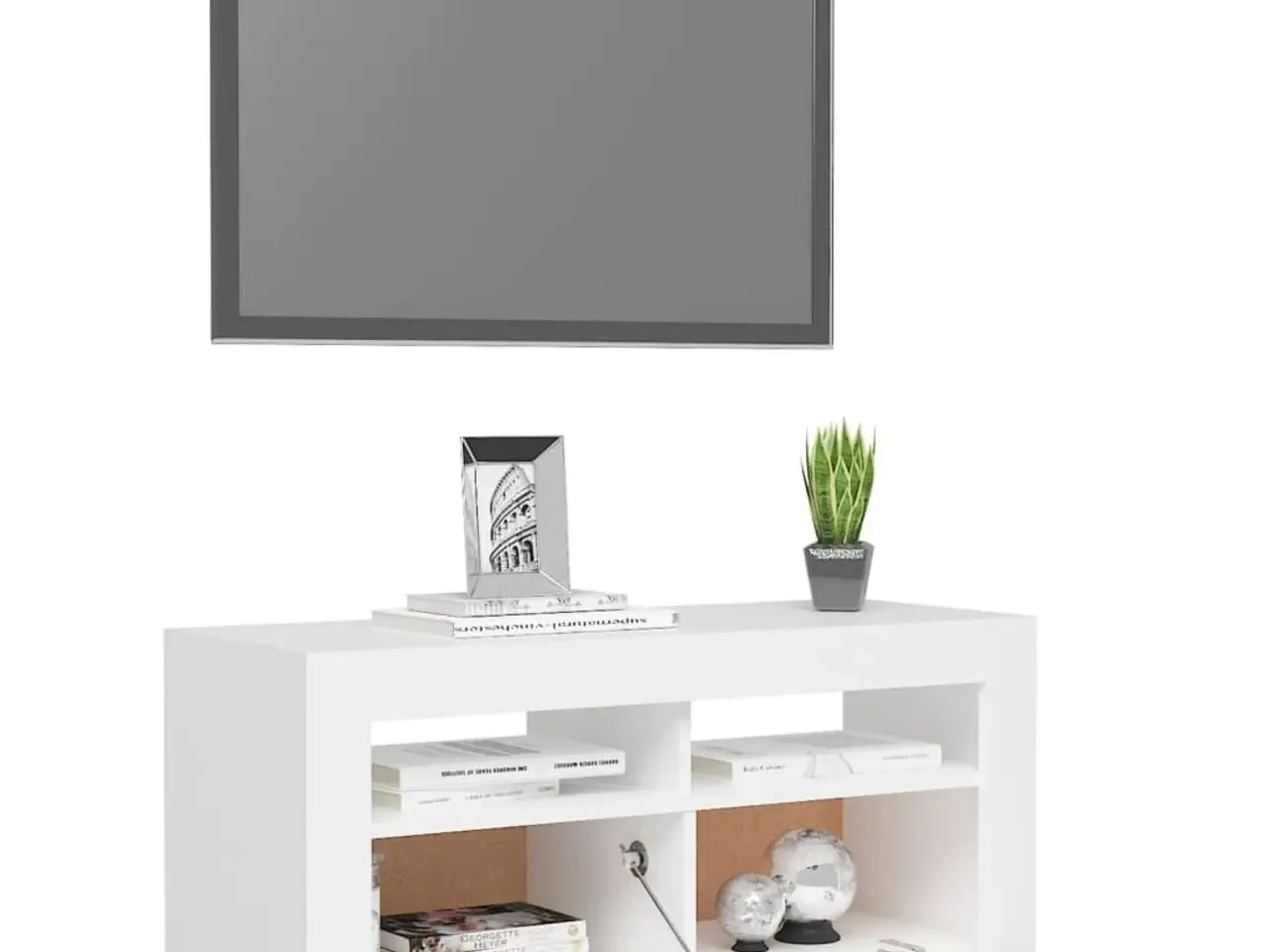 Billede 6 - Tv-skab med LED-lys 90x35x40 cm hvid