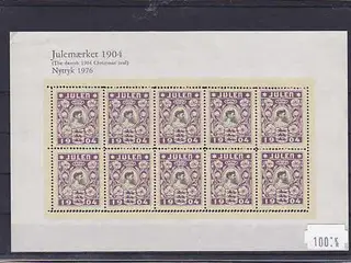 Danmark julemærkeark nytryk 1904/76 - POSTFRISK