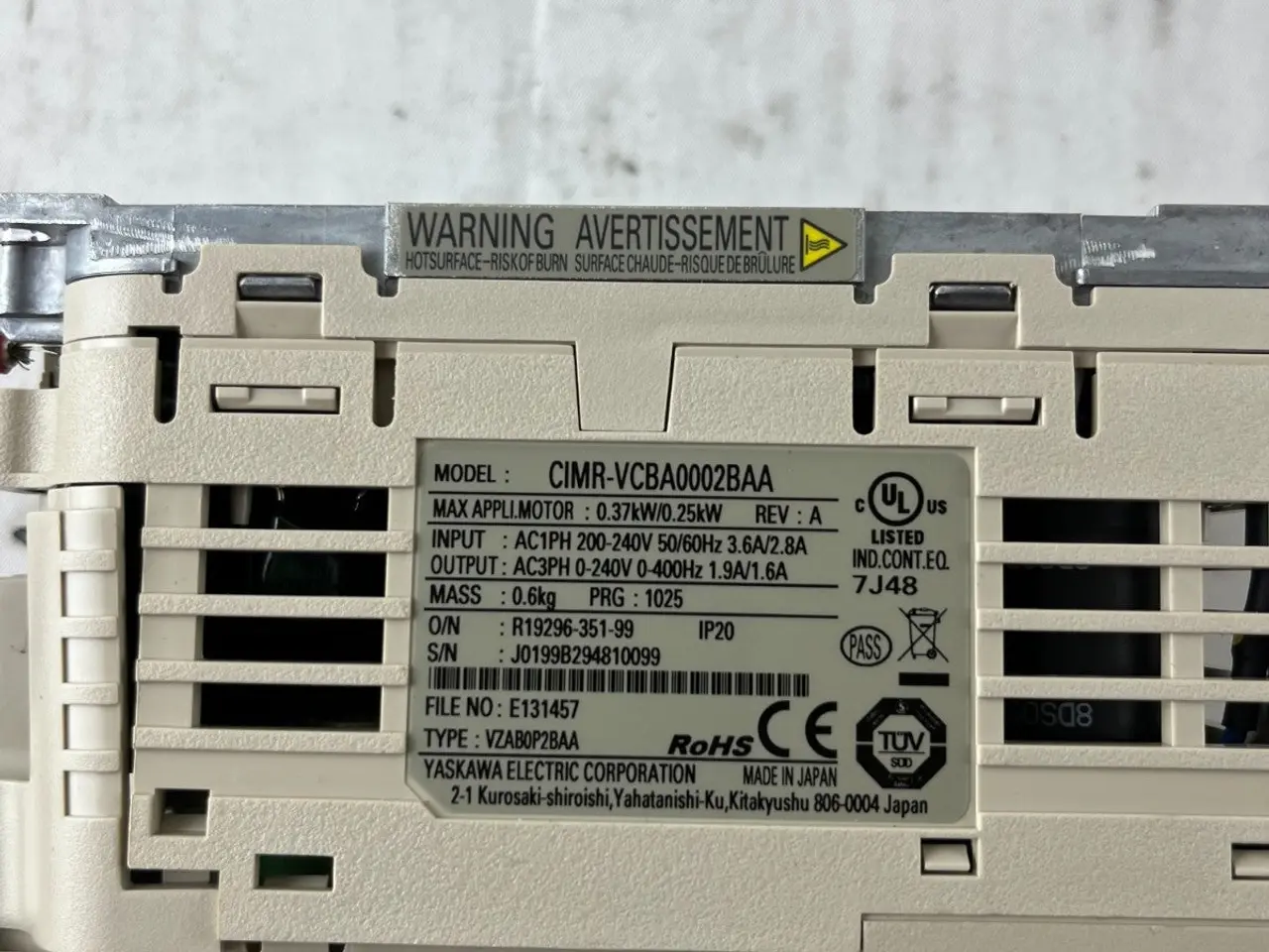 Billede 9 - Yaskawa V1000 CIMR-VCBA0002BAA VFD 200-240VAC AC