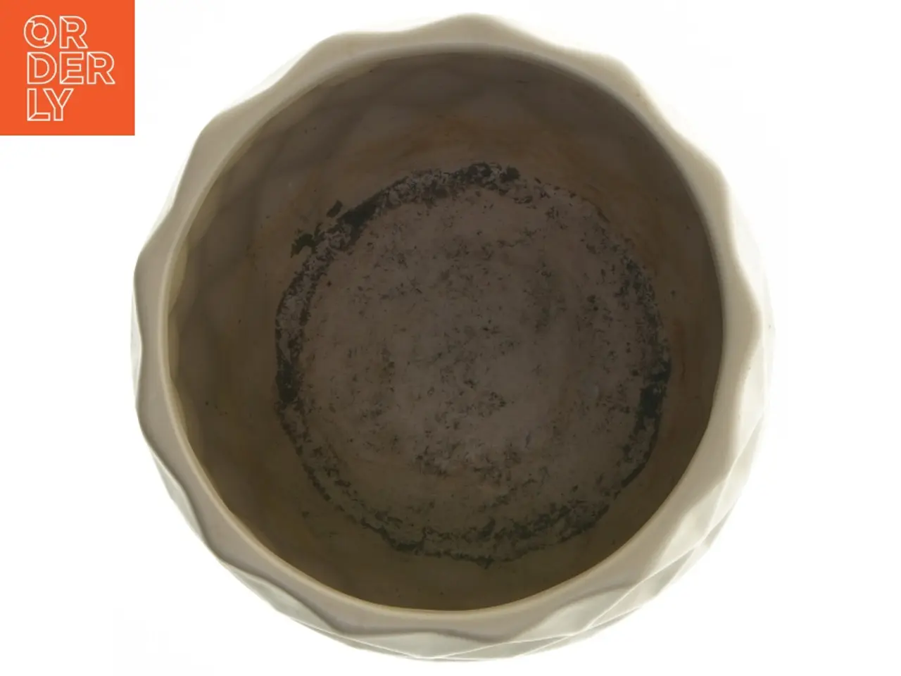 Billede 3 - Hvid geometrisk vase (str. Ø. 14 cm længde. 15 cm)
