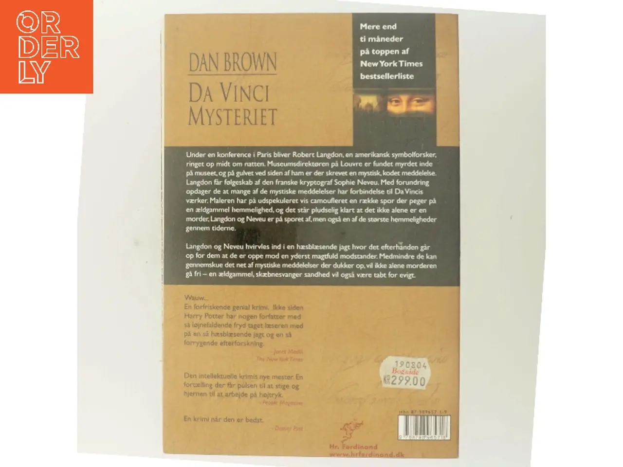 Billede 3 - Da Vinci mysteriet af Dan Brown (Bog)