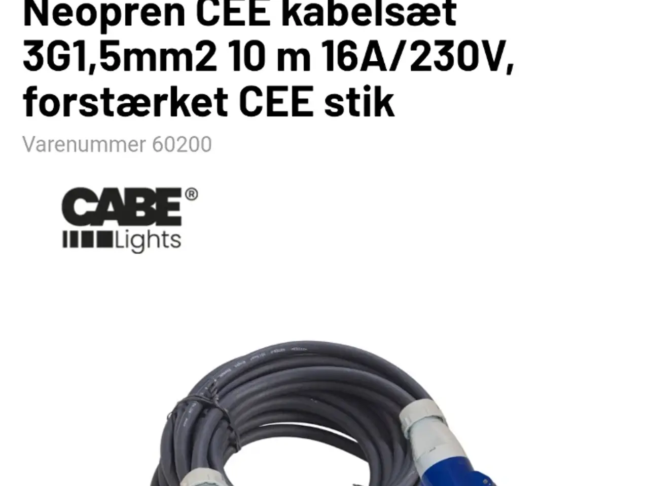Billede 1 - Kabler cee