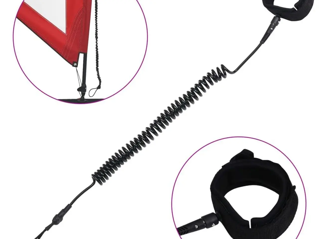 Billede 2 - Spiralline til SUP 10" - sort ankelline med neopren