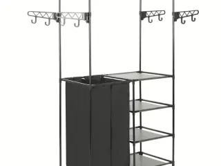 Tøjstativ 87x44x158 cm stål og ikke-vævet stof sort