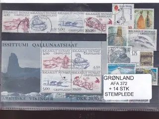 Grønland - AFA 372 + 14 Stk. - Stemplet