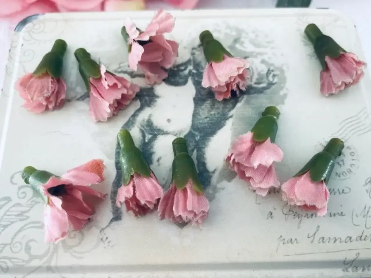 Billede 1 - Kunstig blomster lyserøde til hobby