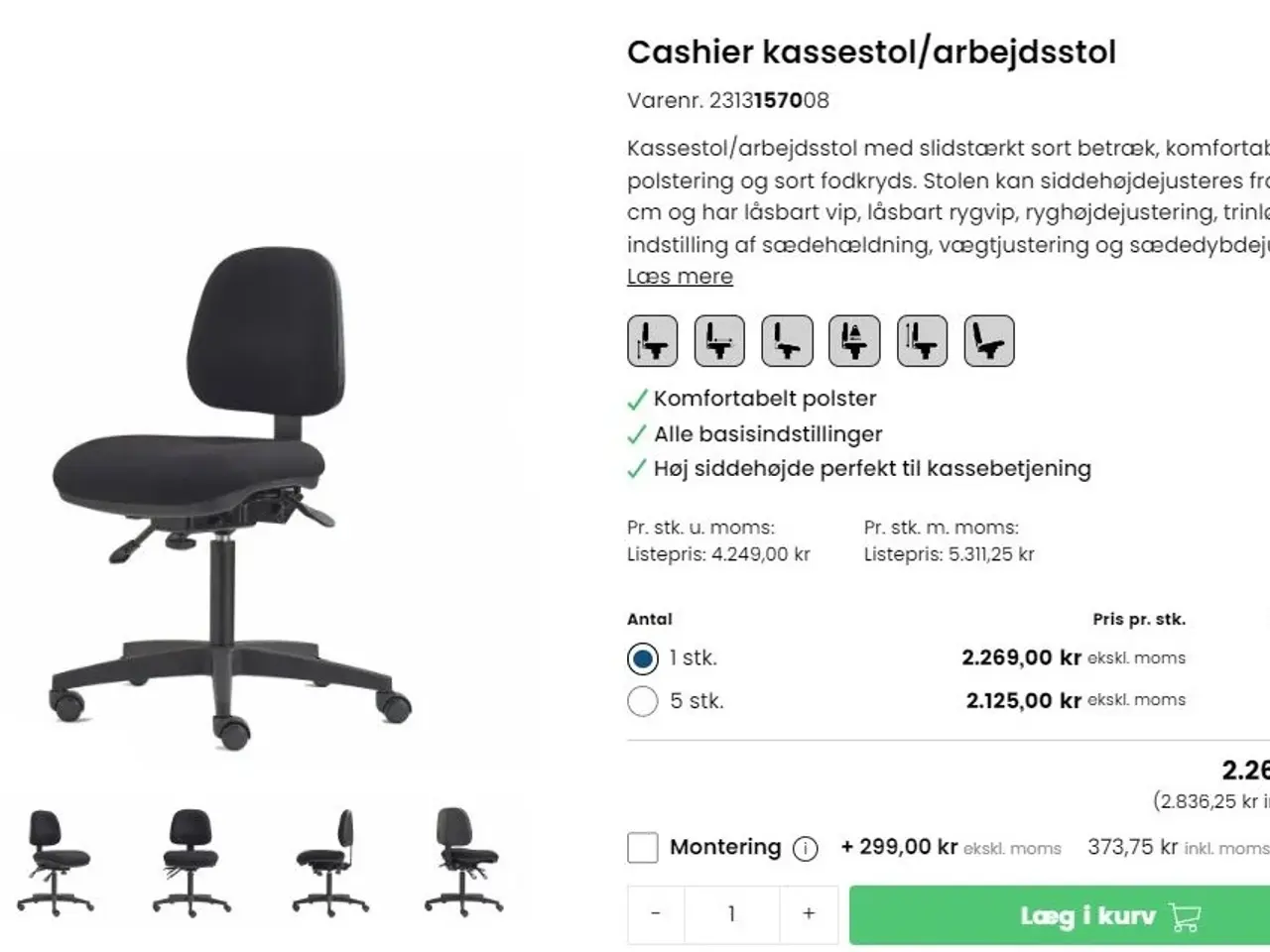 Billede 1 - Kassestol