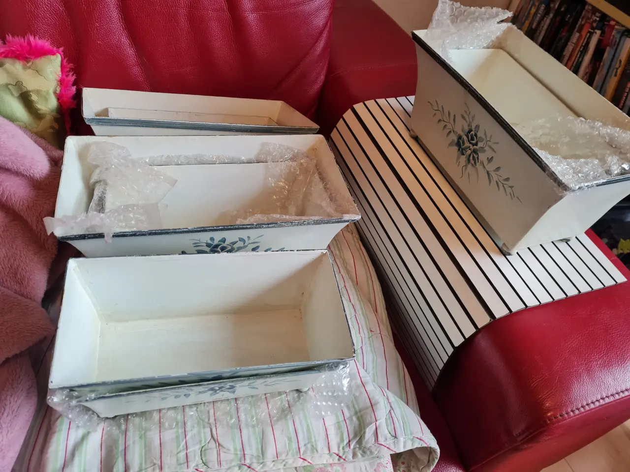 Billede 2 - Nye metal potter med blå pynt