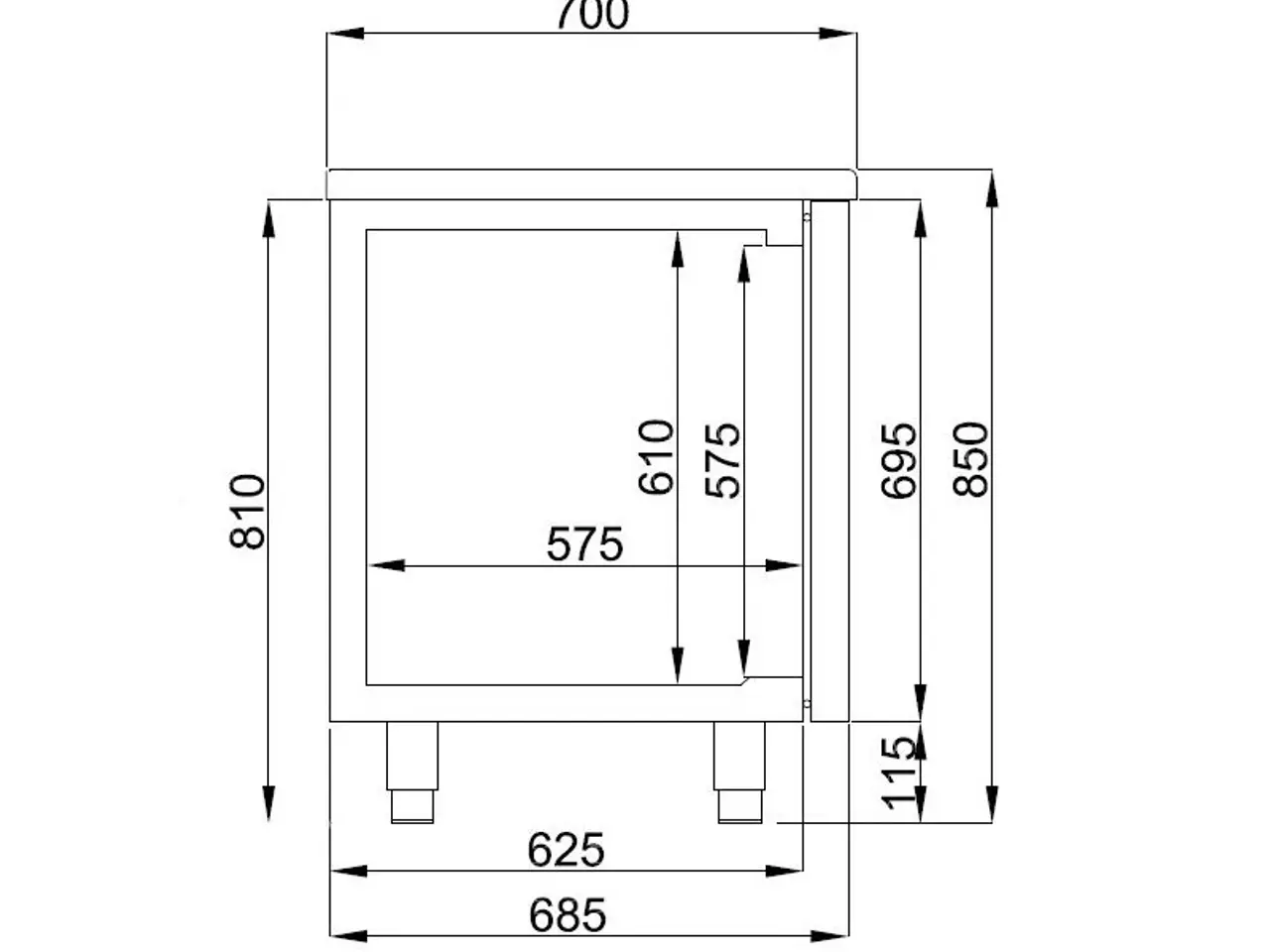 Billede 2 - Kølebord med 4 skuffer – B1400 x D700 x H850 mm