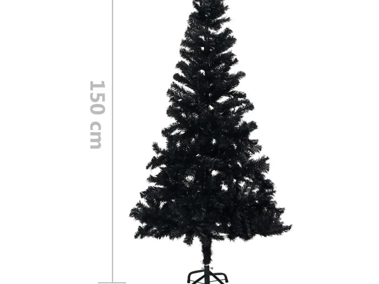 Billede 5 - Kunstigt juletræ med juletræsfod 150 cm PVC sort