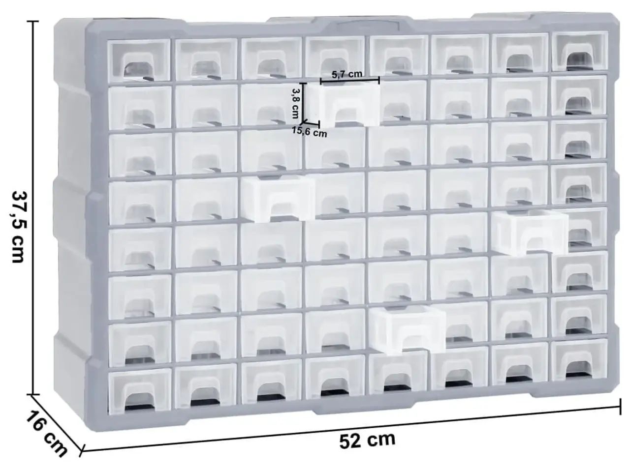 Billede 9 - Skuffereol med 64 skuffer 52x16x37,5 cm