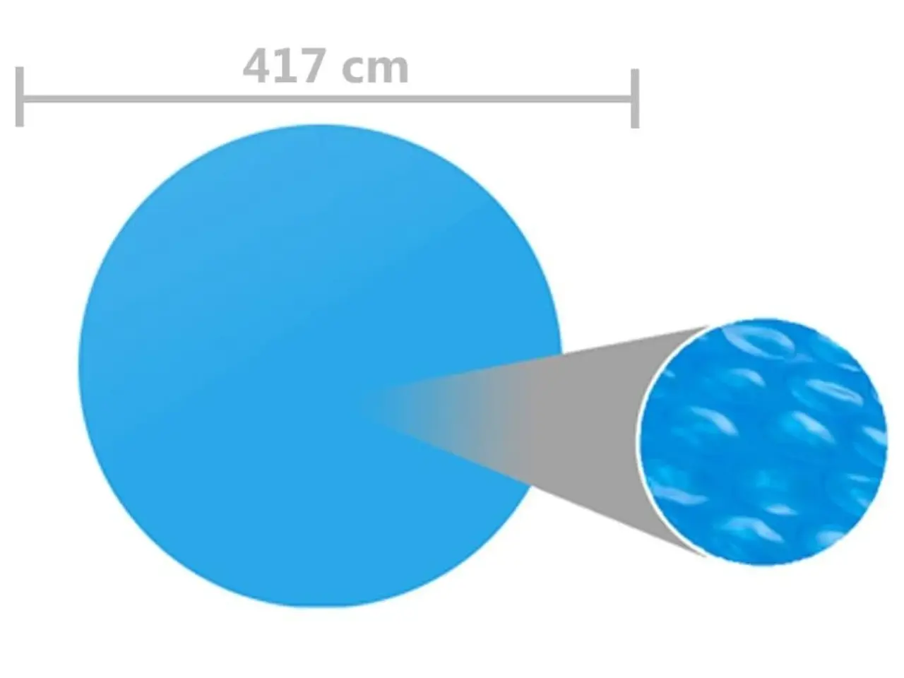 Billede 4 - Poolovertræk 417 cm i PE - blå solfolie til rund pool