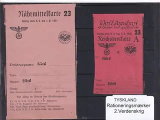 Tyskland - Rationeringsmærker - 2. Verdenskrig