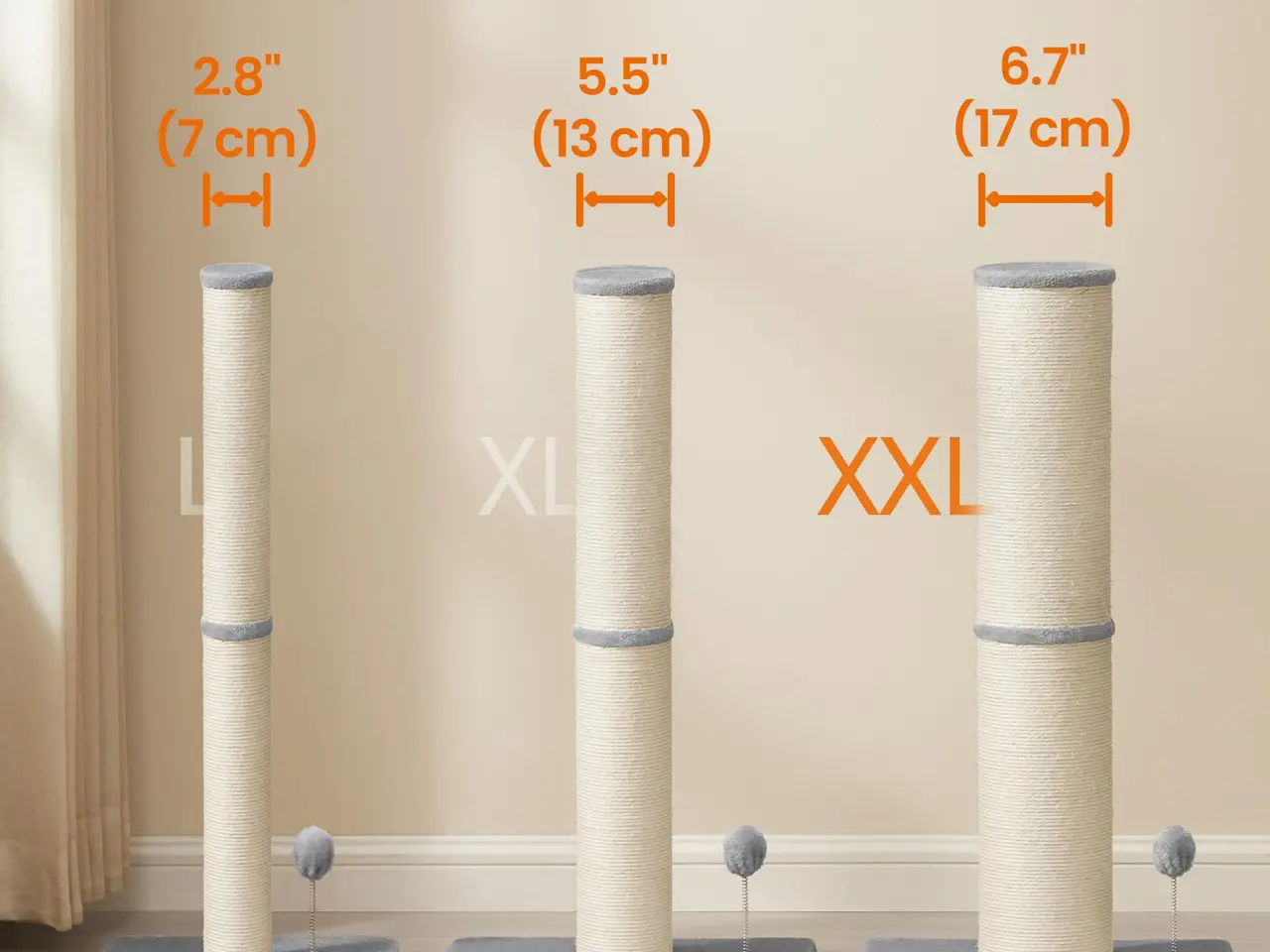 Billede 6 - Kradsepæl FEANDREA XL 85 cm - duegrå