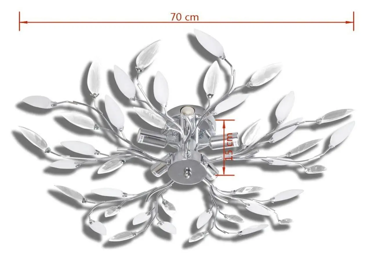 Billede 7 - Loftlampe med akrylblade til 5 x E14 - hvid/transparent