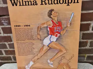 Wilma Rudolph relieftryk sat på spånplade