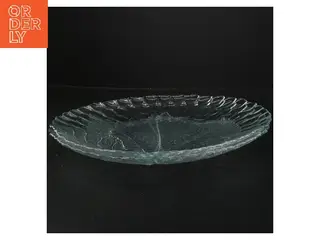 Glasskål med bladmotiv (str. Ø 32 cm)