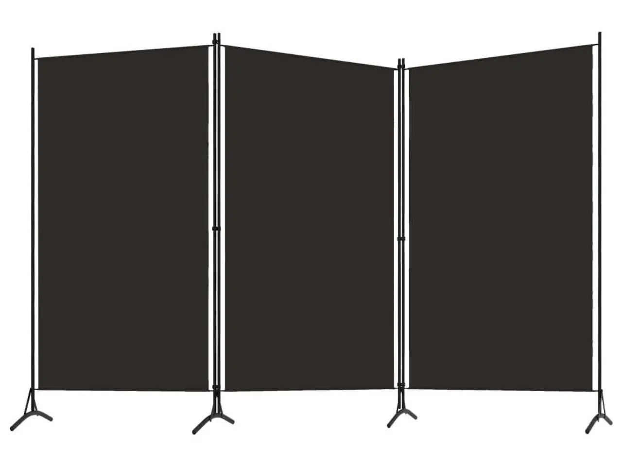Billede 2 - Rumdeler med 3 paneler - 260 × 180 cm, brun