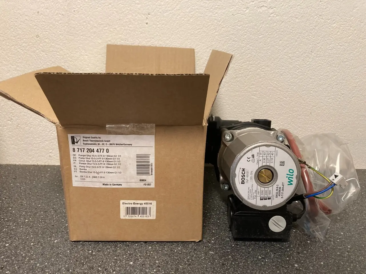 Billede 2 - Bosch Pump Wilo PN:87172042640 0.27 - 0.18 A G1
