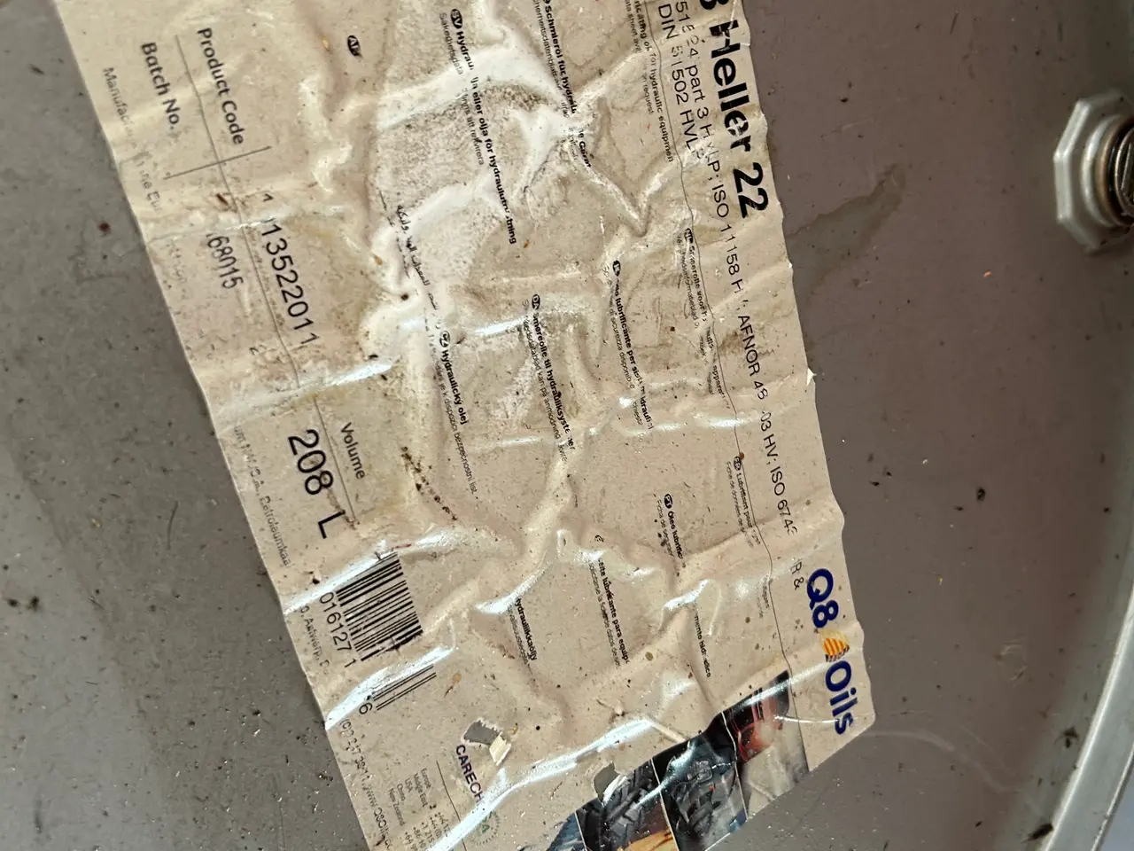 Billede 2 - 205 liter hydraulikolie Q8 Heller 22