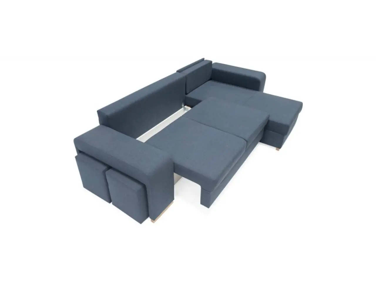 Billede 2 - Mark vendbar sovesofa m. puffer - Blå Inari 80
