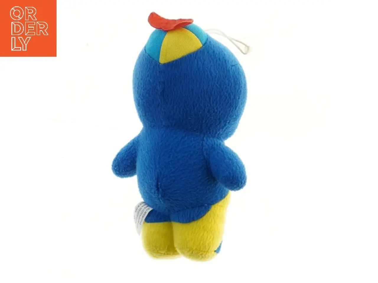 Billede 2 - Blå og gul plys fuglefigur (str. 23,5 cm)