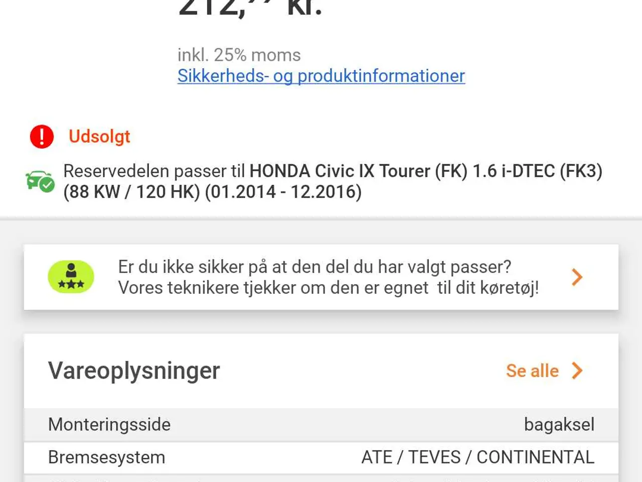 Billede 2 - Honda bremse skiver for og bag plus klodser n brg 