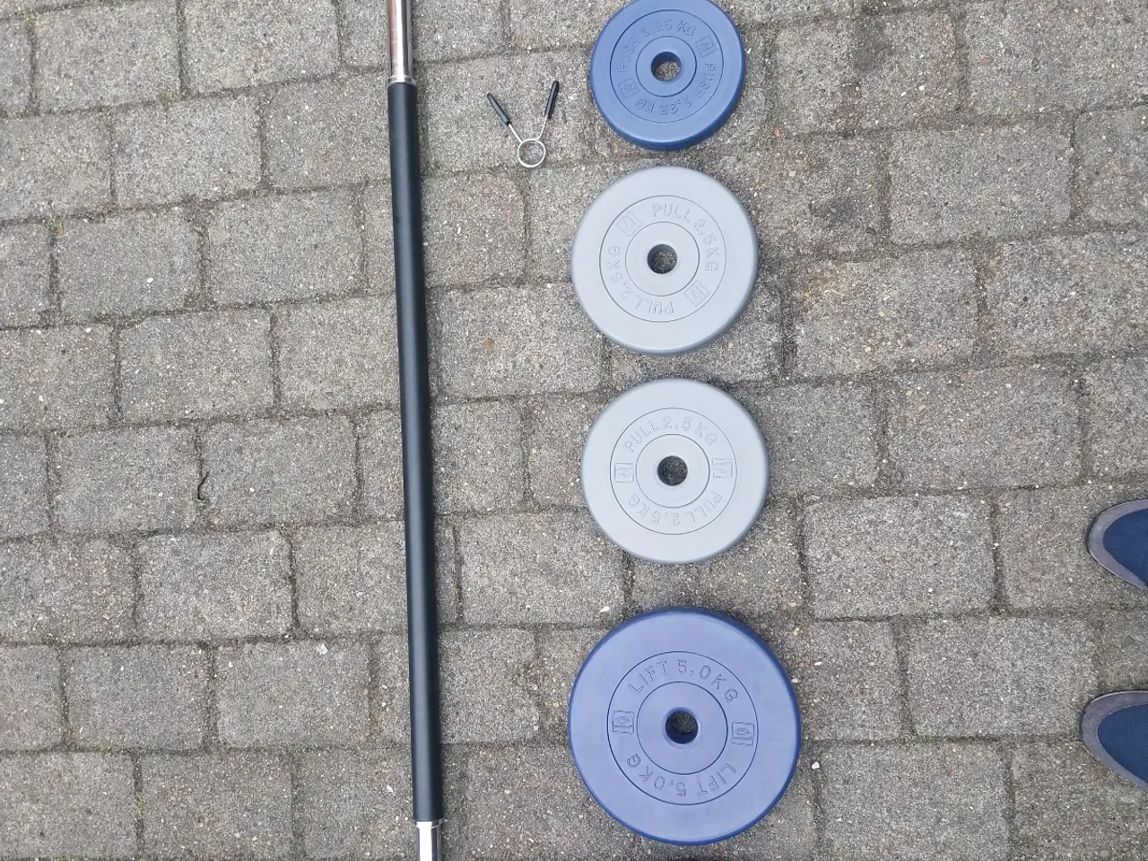 Billede 10 - Vægtstang med skiver 17,5 kg