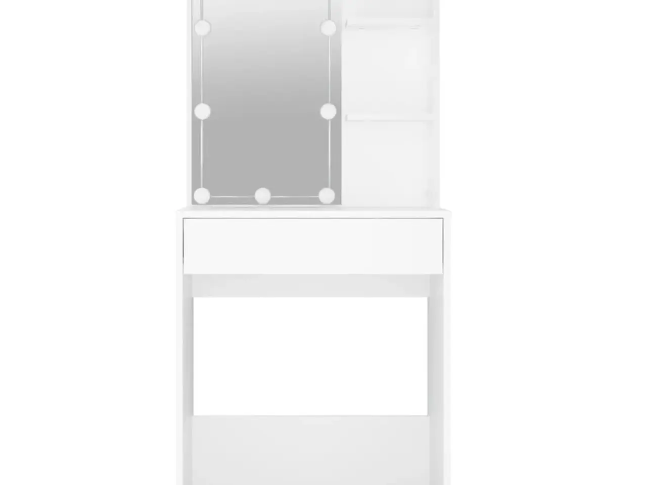 Billede 5 - Makeupbord med LED-lys 60×40×140 cm - hvid