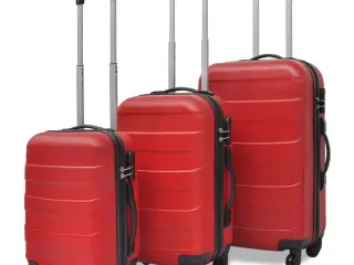 Hardcase trolleysæt 45,5/55/66 cm rød