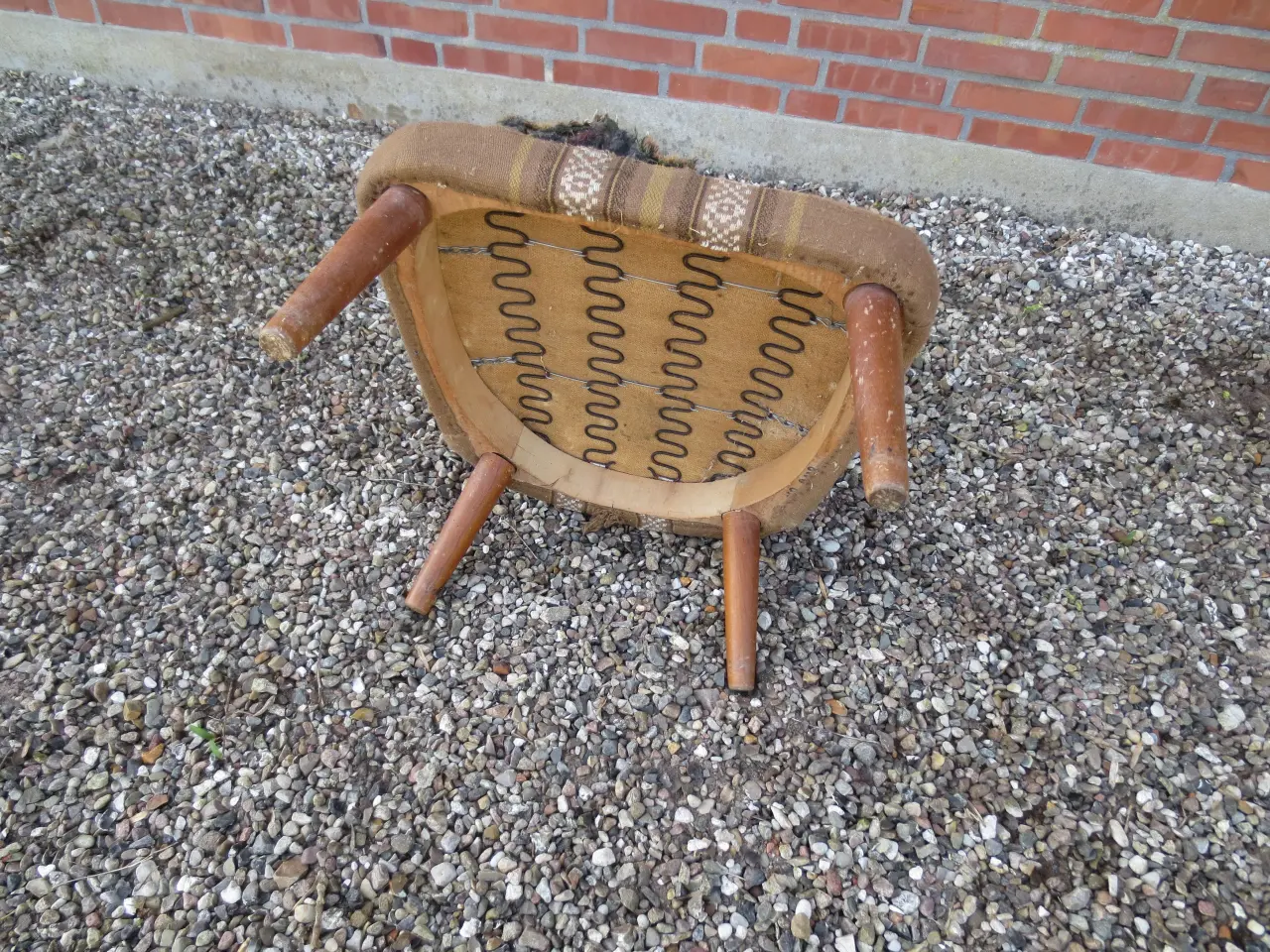 Billede 5 - 1 stk Retro Lænestol med teak armlæn og teak ben