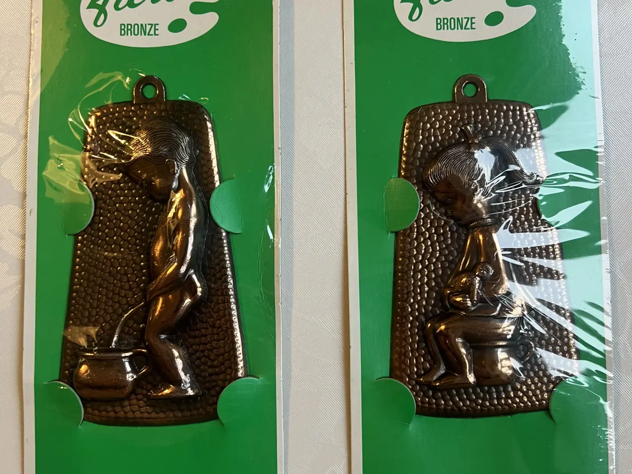 Billede 1 - Smukke retro bronze toilet skilte fra 70’erne 
