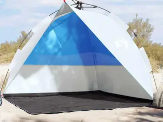 Strandtelt vandafvisende med quick-release - azurblå
