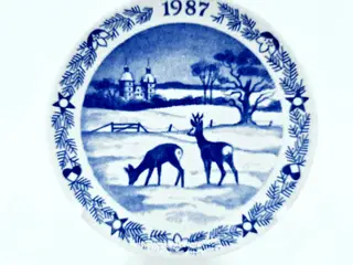 Royal Copenhagen Mini Juleplatte Vallø Slot Jul År 1987.