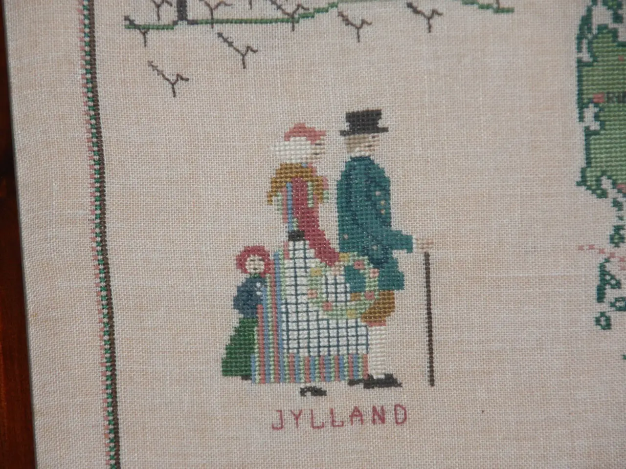 Billede 2 - Broderet Danmarkskort