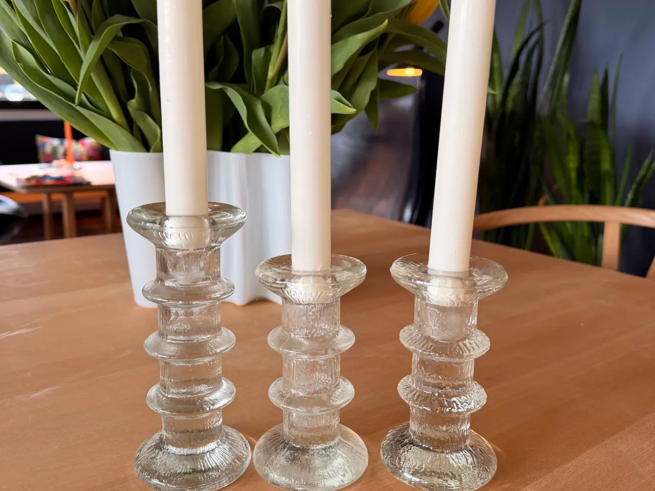 Billede 4 - Lysestage glas klar 3 stk. 