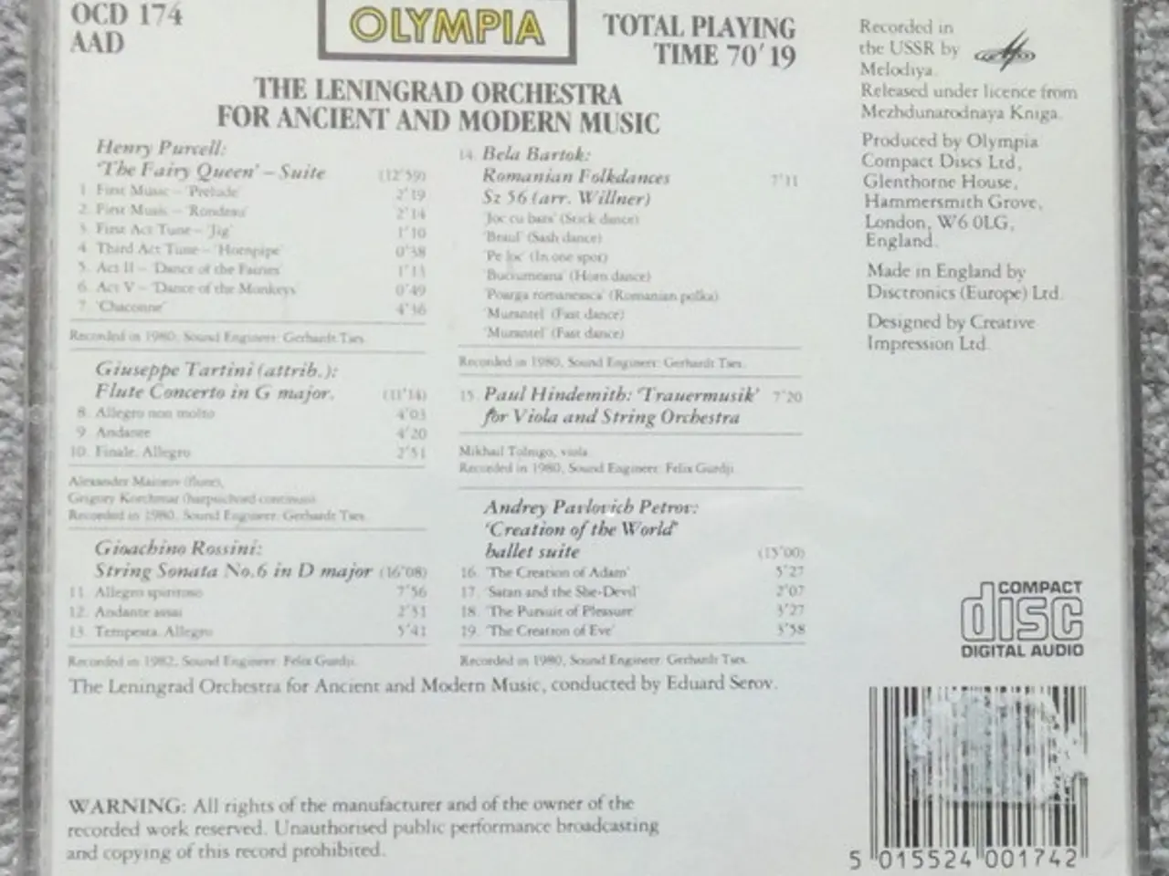 Billede 2 - Eduard Serov – Eduard Serov Conducts The… – CD