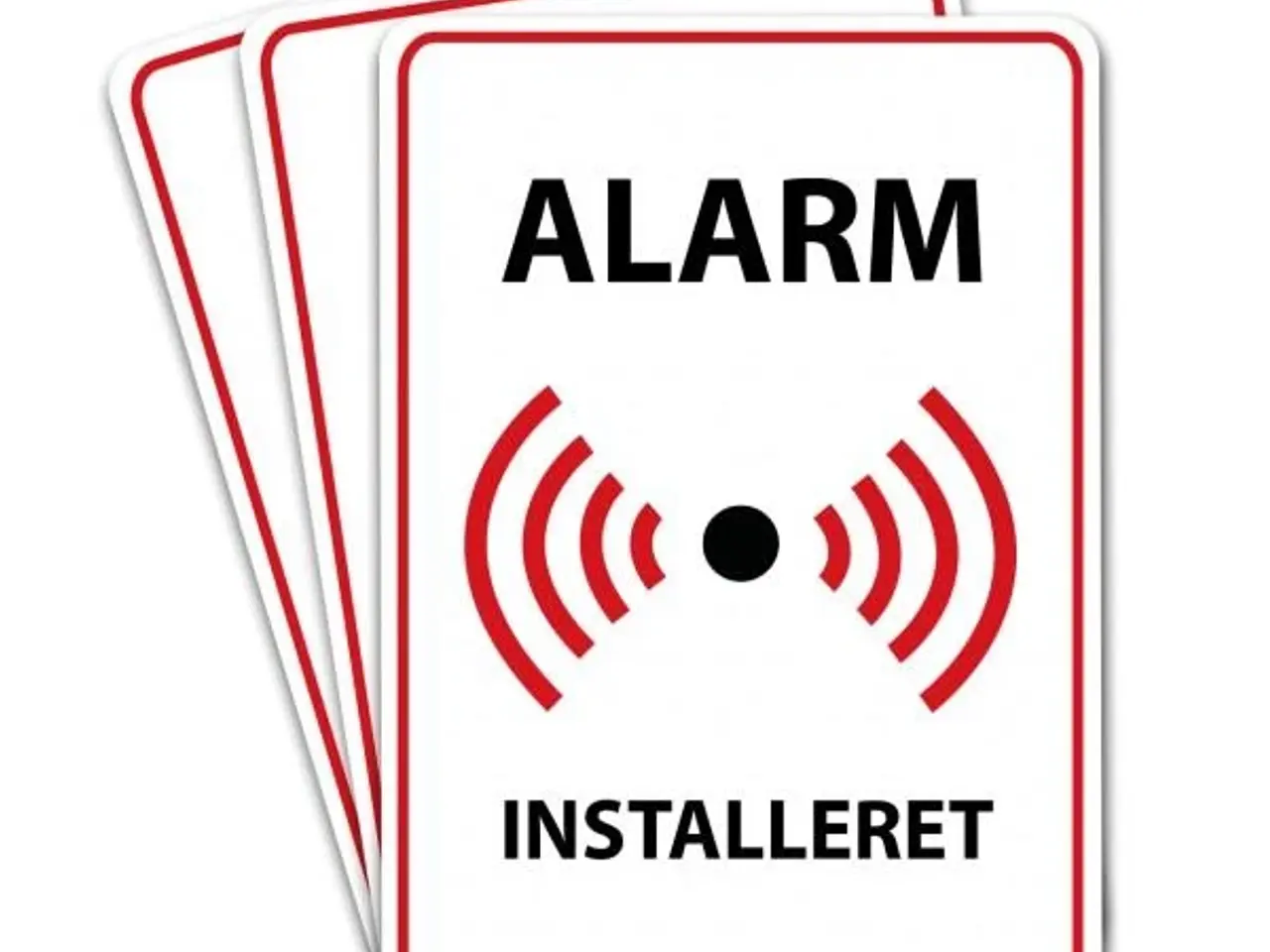Billede 1 - Alarm klistermærke - selvklæbende alarmskilt