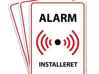 Alarm klistermærke - selvklæbende alarmskilt