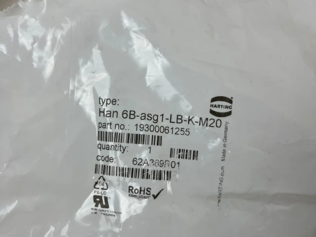 Billede 5 - HARTING 19300061255 Stik ny