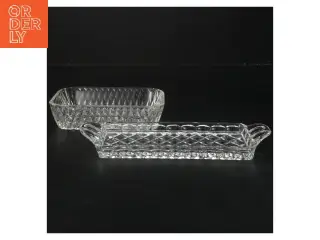 Glass skåle med mønstret design (str. 8x21 & 9x14,5 cm)