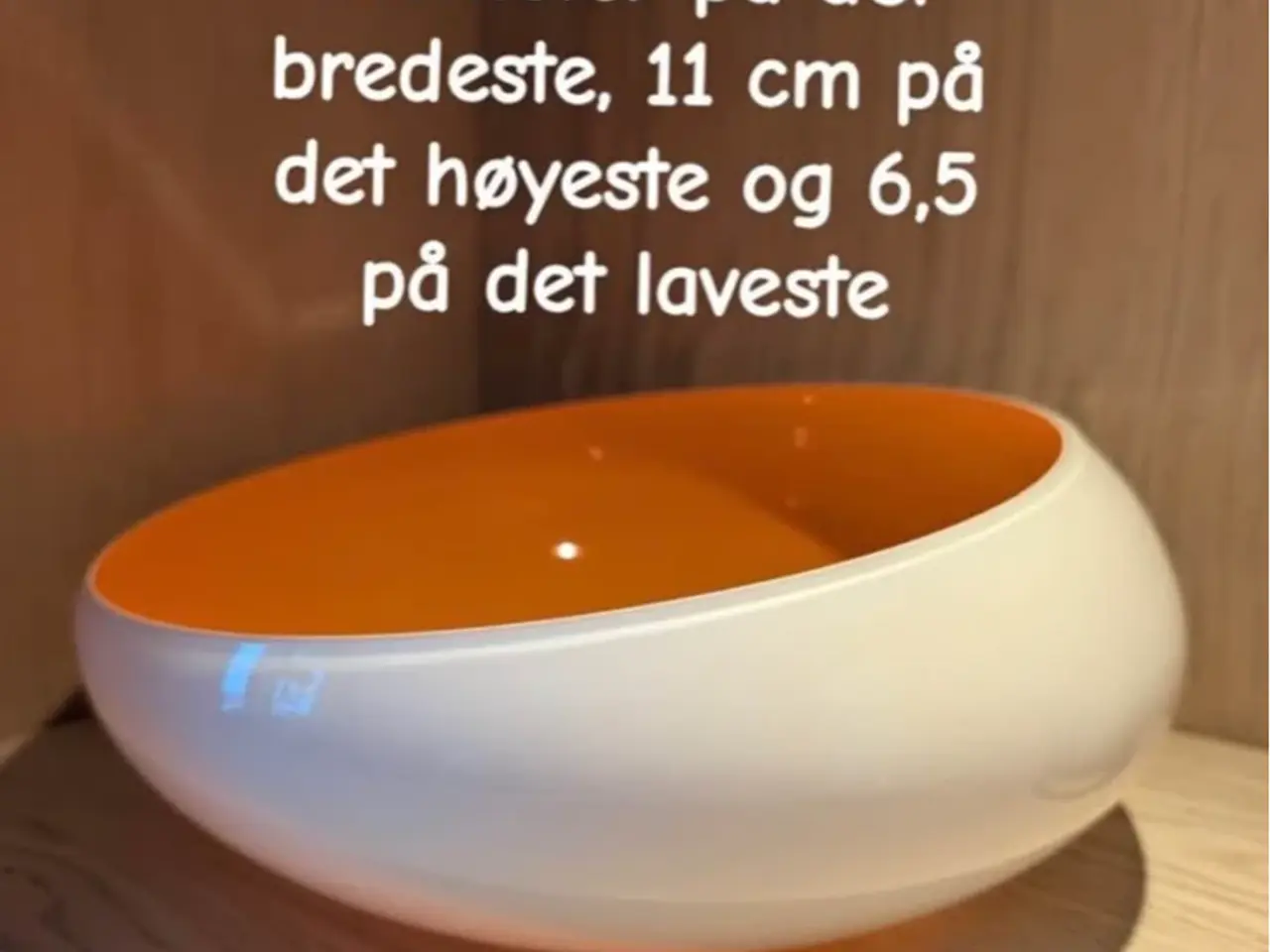 Billede 2 - Flot Glas skål, Orange og Hvid Retro.