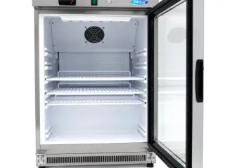 Displaykøleskab 200 L – rustfrit stål