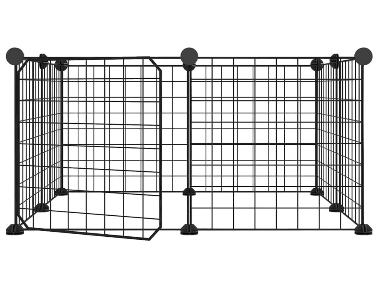 Billede 3 - Kæledyrsbur med 8 paneler og dør - sort stål 35 × 35 cm