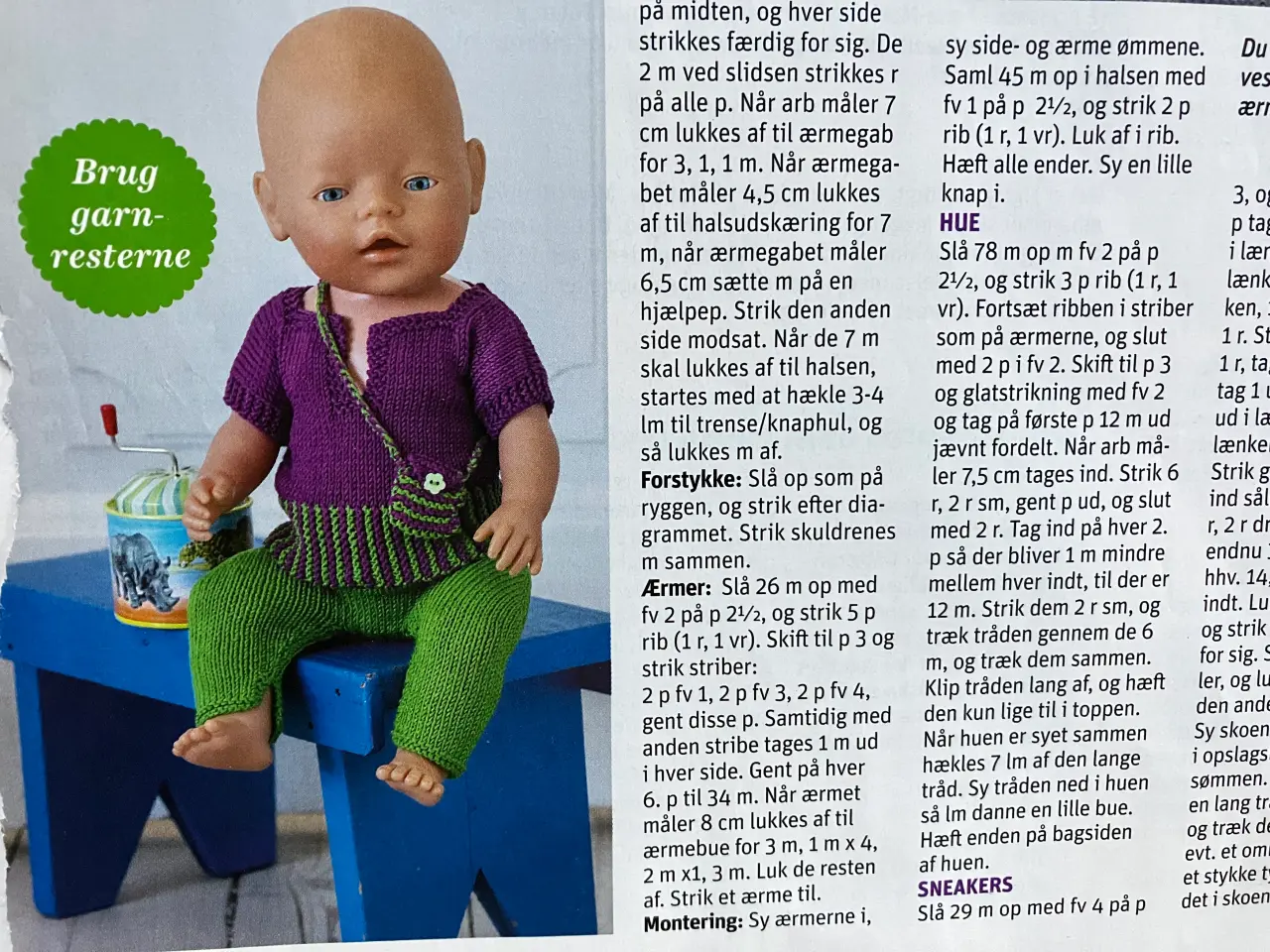 Billede 2 - 9 opskrifter på tøj til Baby Born